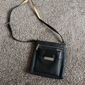 Calvin Klein Black Leather Messenger Bag
